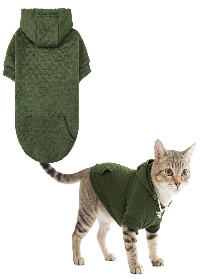 KOOLTAIL Small Dog Sweater, Ultra-Warm & Soft Winter Fall Sphynx Cat Clothes for Cats Only, Lightweight Dog Hoodie Sweatshirt for Small Dogs Boy Girl Yorkie, Chihuahua, Shih-Tzu, Puppy, Green XXS - Image 1